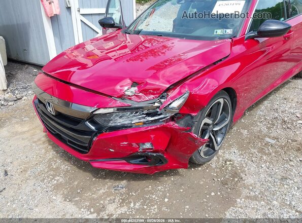 1HGCV1F33MA082104 2021 HONDA ACCORD Red Вид спереду