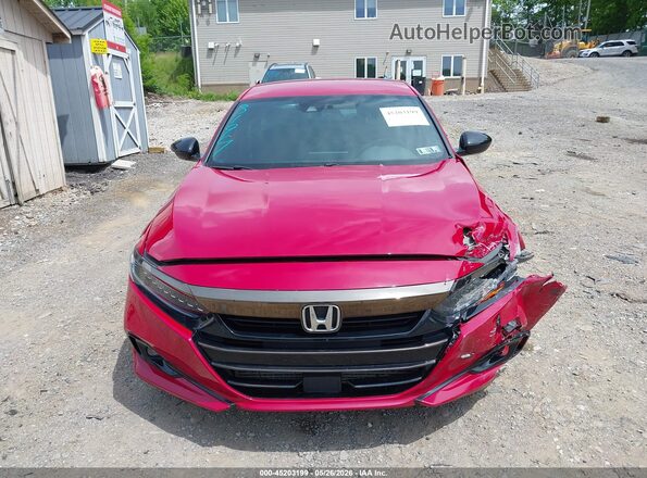 1HGCV1F33MA082104 2021 HONDA ACCORD Red Вид щитка приладів