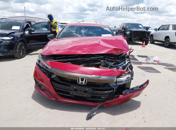 1HGCV1F33MA089148 2021 HONDA ACCORD Red Vista interior trasera
