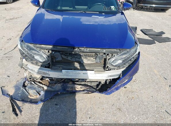 1HGCV1F34JA262283 2018 HONDA ACCORD Синий Вид спереди