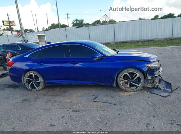1HGCV1F34JA262283 2018 HONDA ACCORD Синий Вид задней части салона
