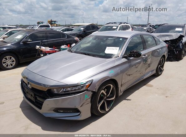 1HGCV1F34KA023057 2019 HONDA ACCORD Gray Առջևի ձախ երեք քառորդ տեսարան