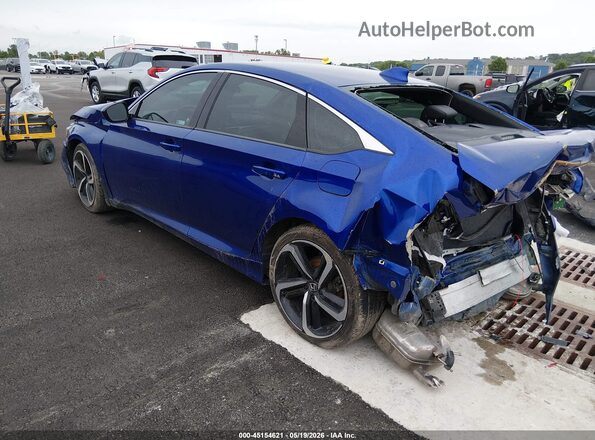 1HGCV1F34KA094064 2019 HONDA ACCORD Blue Задня ліва чверть