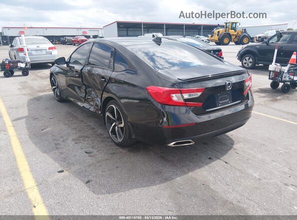 1HGCV1F34KA122462 2019 HONDA ACCORD Black უკანა მარცხენა