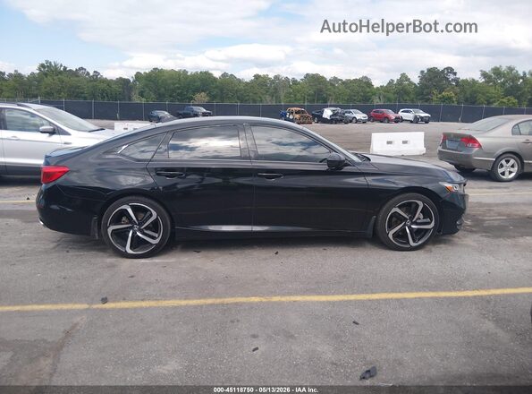 1HGCV1F34KA122462 2019 HONDA ACCORD Black უკანა სალონის ხედი