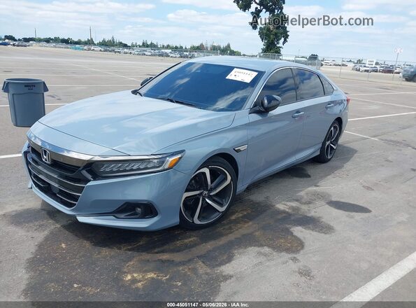 1HGCV1F34MA082645 2021 HONDA ACCORD Gray Առջևի ձախ երեք քառորդ տեսարան