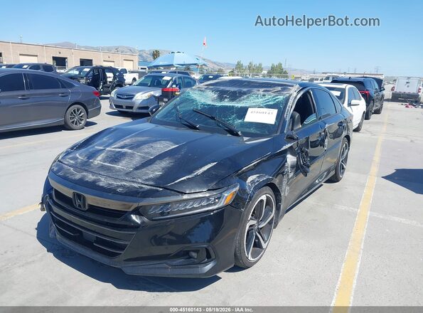 1HGCV1F34MA110184 2021 HONDA ACCORD Black Вид спереду