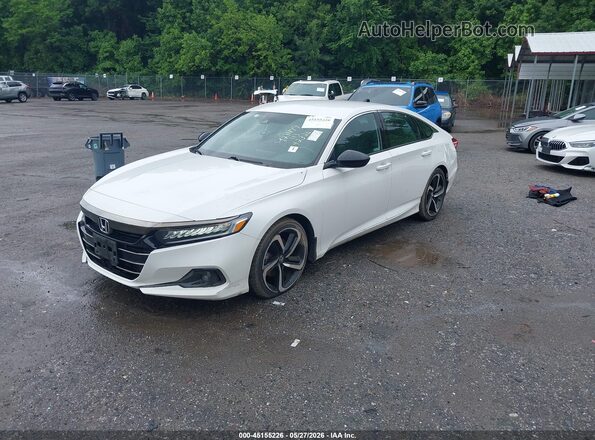 1HGCV1F34NA118819 2022 HONDA ACCORD Белый Передняя левая четверть