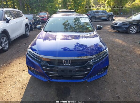 1HGCV1F35MA112672 2021 HONDA ACCORD Blue Vista del cuadro de instrumentos