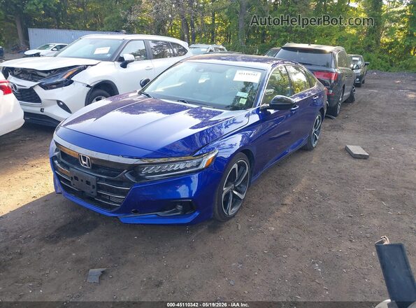 1HGCV1F35MA112672 2021 HONDA ACCORD Blue Vista tres cuartos delantera izquierda