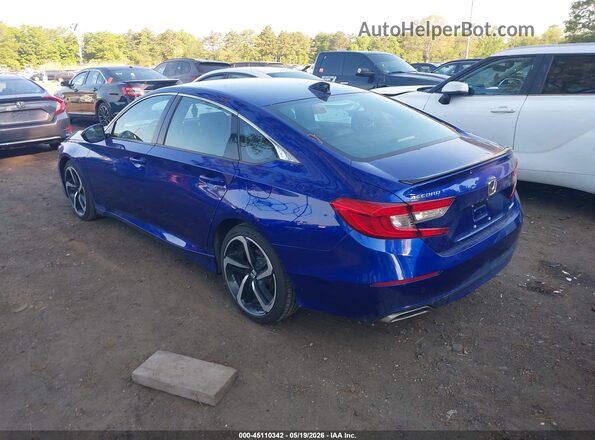 1HGCV1F35MA112672 2021 HONDA ACCORD Blue Trasero izquierdo