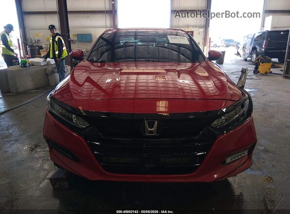1HGCV1F36JA082982 2018 HONDA ACCORD Red Սալոնի հետևի տեսք