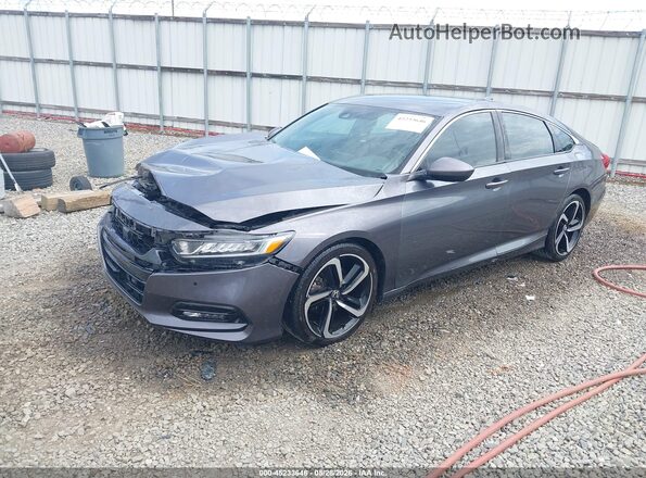 1HGCV1F36JA250832 2018 HONDA ACCORD Gray Առջևի ձախ երեք քառորդ տեսարան