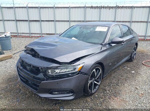 1HGCV1F36JA250832 2018 HONDA ACCORD Gray Դիմացի տեսք