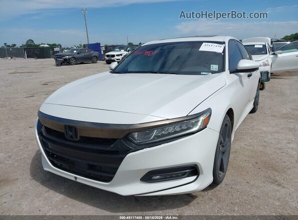 1HGCV1F36KA009144 2019 HONDA ACCORD Белый Передняя левая четверть