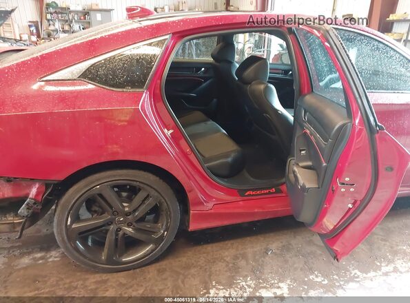1HGCV1F36KA127064 2019 HONDA ACCORD Red Vista de la etiqueta del VIN