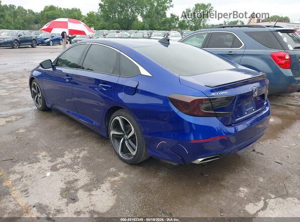 1HGCV1F36NA039913 2022 HONDA ACCORD Синий Задняя левая четверть