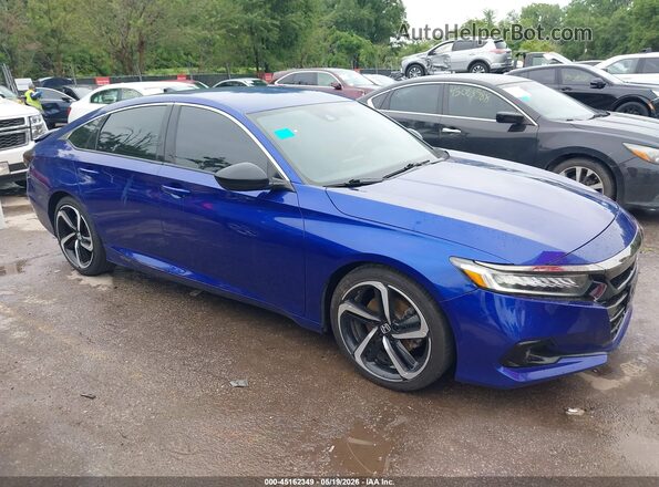 1HGCV1F36NA039913 2022 HONDA ACCORD Синий Вид задней части салона