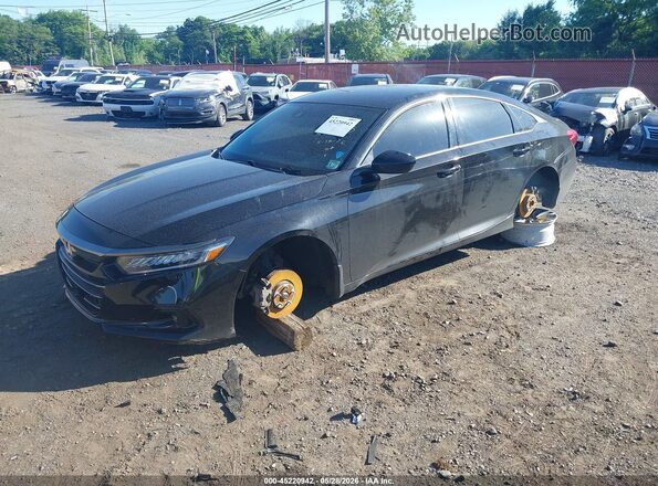 1HGCV1F36NA040155 2022 HONDA ACCORD Black წინა მარცხენა ხედი სამი მეოთხედიდან