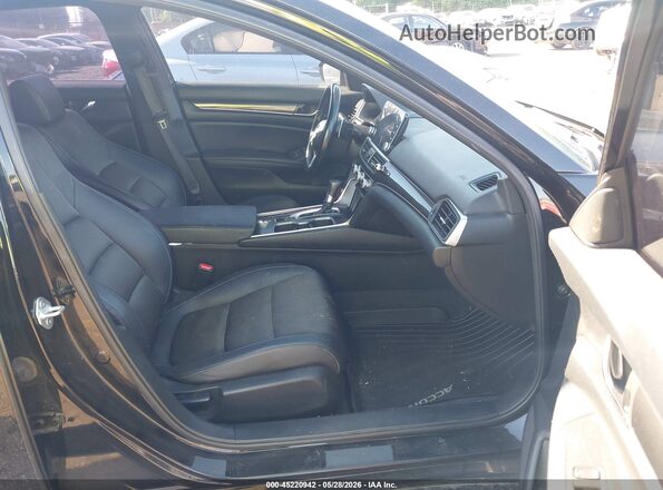 1HGCV1F36NA040155 2022 HONDA ACCORD Black წინა სალონის ხედი