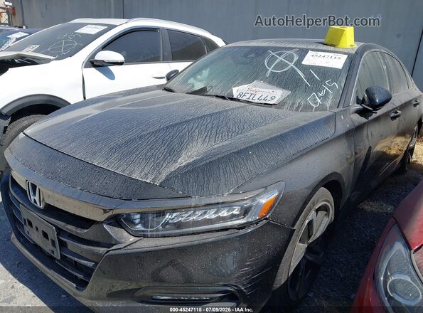 1HGCV1F37JA225616 2018 HONDA ACCORD Black Передня ліва чверть