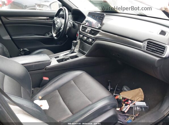 1HGCV1F37JA225616 2018 HONDA ACCORD Black Вид салону спереду