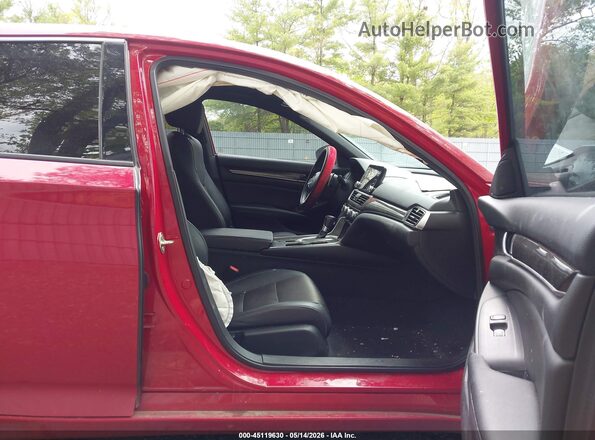 1HGCV1F37KA118132 2019 HONDA ACCORD Красный Вид салона спереди