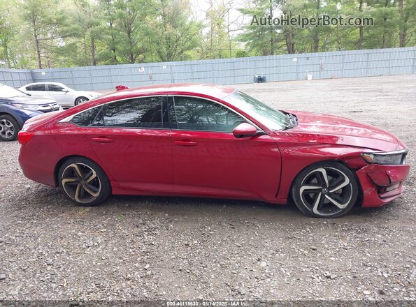 1HGCV1F37KA118132 2019 HONDA ACCORD Красный Вид задней части салона
