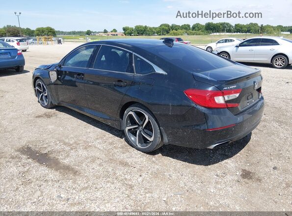 1HGCV1F37KA177326 2019 HONDA ACCORD Черный Задняя левая четверть