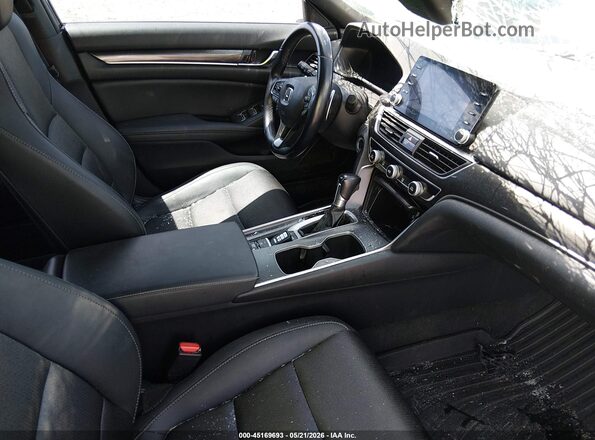 1HGCV1F37KA177326 2019 HONDA ACCORD Черный Вид салона спереди