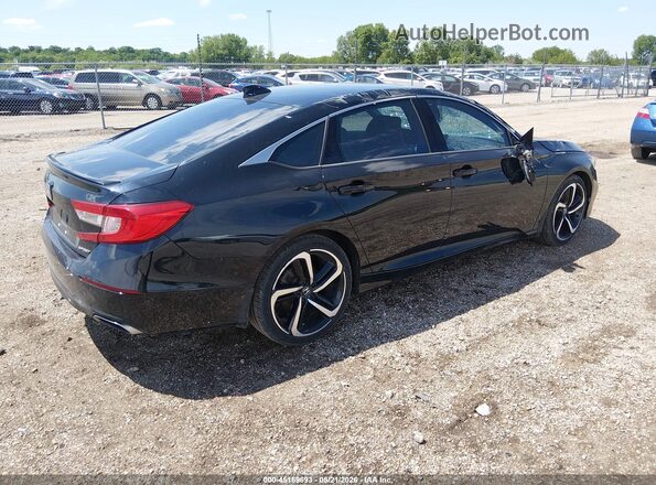 1HGCV1F37KA177326 2019 HONDA ACCORD Черный Задняя правая четверть
