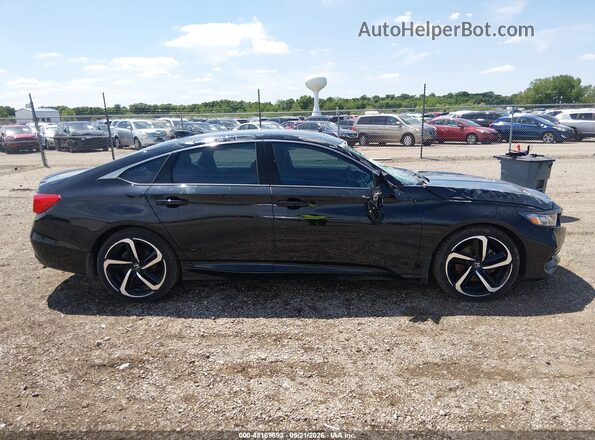 1HGCV1F37KA177326 2019 HONDA ACCORD Черный Вид задней части салона
