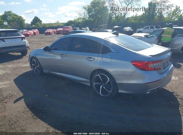 1HGCV1F37MA084793 2021 HONDA ACCORD Gray Trasero izquierdo