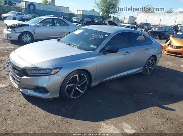 1HGCV1F37MA084793 2021 HONDA ACCORD Gray Vista tres cuartos delantera izquierda