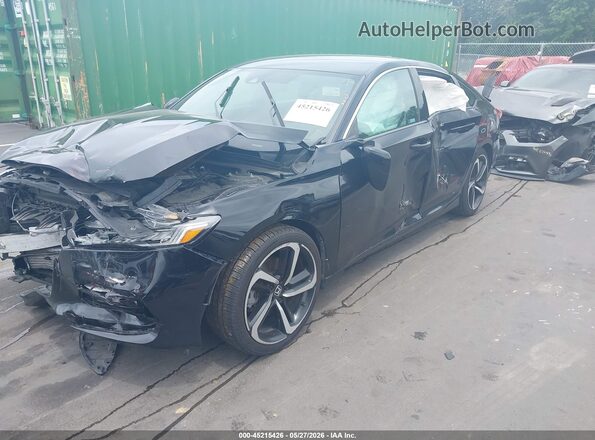 1HGCV1F38KA079759 2019 HONDA ACCORD Черный Передняя левая четверть