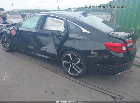 1HGCV1F38KA079759 2019 HONDA ACCORD Черный Задняя левая четверть