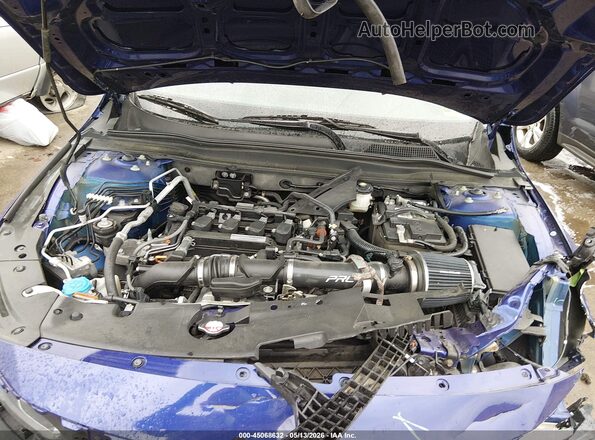1HGCV1F38KA099803 2019 HONDA ACCORD Blue Rear view