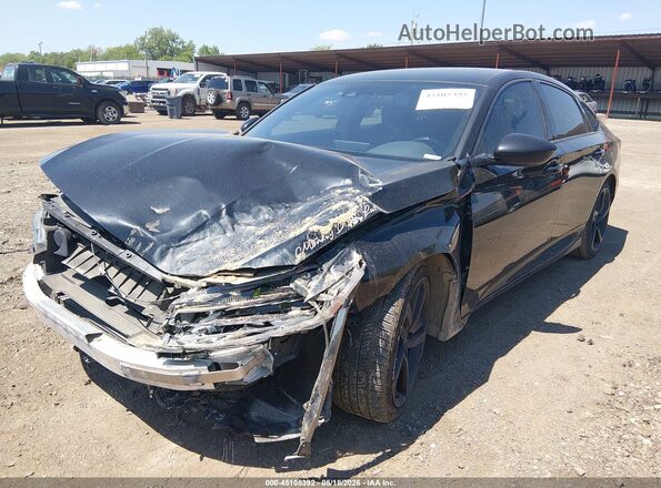 1HGCV1F38KA158770 2019 HONDA ACCORD Black Передня ліва чверть