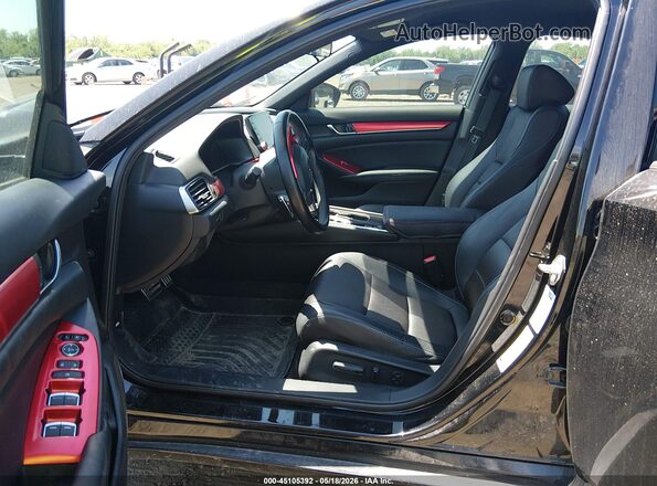 1HGCV1F38KA158770 2019 HONDA ACCORD Black Вид салону спереду