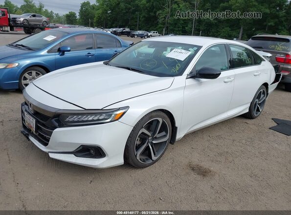 1HGCV1F38MA038597 2021 HONDA ACCORD White Առջևի ձախ երեք քառորդ տեսարան