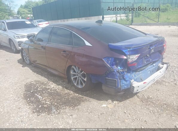 1HGCV1F38MA094779 2021 HONDA ACCORD Maroon Задня ліва чверть