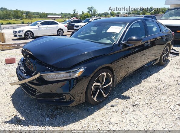 1HGCV1F38MA110446 2021 HONDA ACCORD Black Vista tres cuartos delantera izquierda