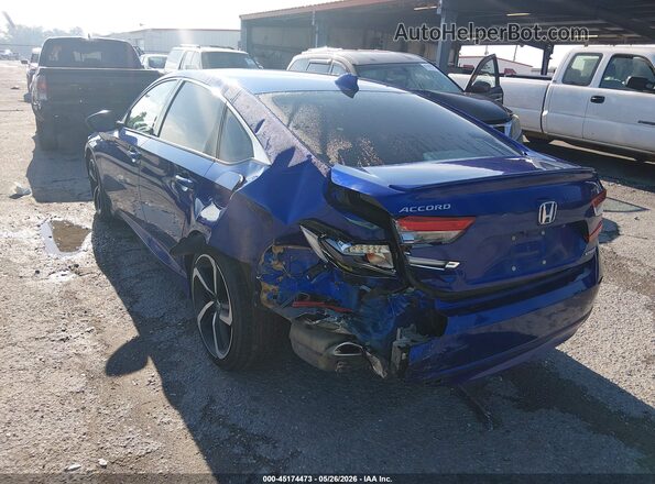 1HGCV1F3XJA221544 2018 HONDA ACCORD Blue Задня ліва чверть