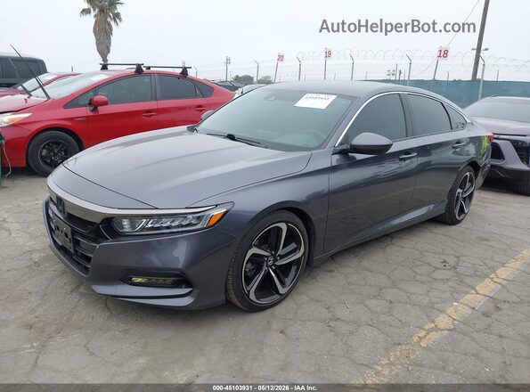 1HGCV1F3XKA153179 2019 HONDA ACCORD Gray Vista tres cuartos delantera izquierda