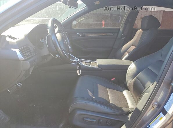 1HGCV1F3XKA161055 2019 HONDA ACCORD Gray Вид салону спереду