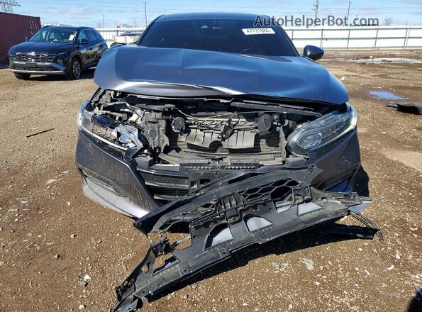 1HGCV1F3XKA161055 2019 HONDA ACCORD Gray Вид спереду