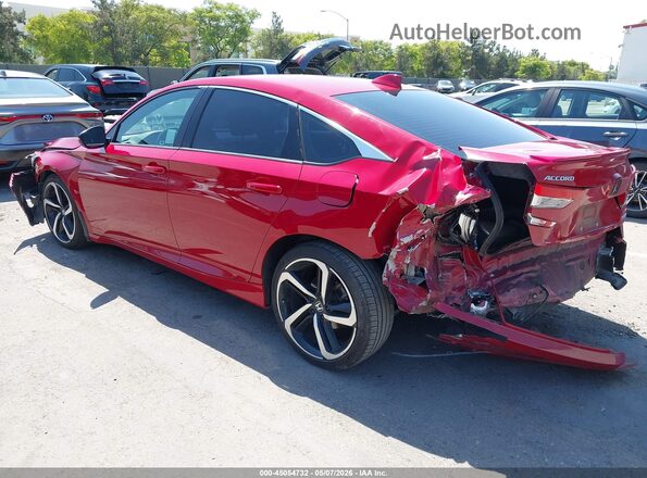 1HGCV1F3XLA021458 2020 HONDA ACCORD Red Rear left