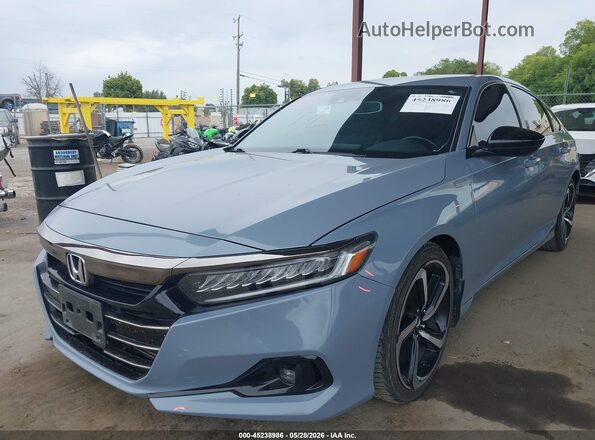 1HGCV1F3XMA096565 2021 HONDA ACCORD Серый Передняя левая четверть