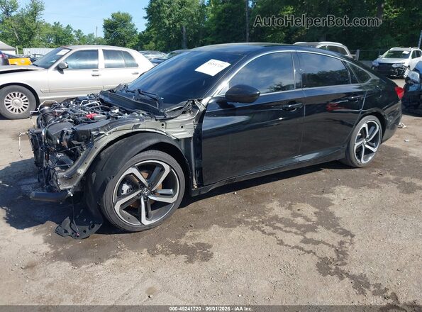 1HGCV1F3XNA098835 2022 HONDA ACCORD Black Front left