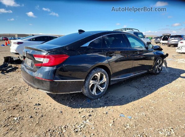 1HGCV1F41JA032242 2018 HONDA ACCORD Черный Задняя правая четверть